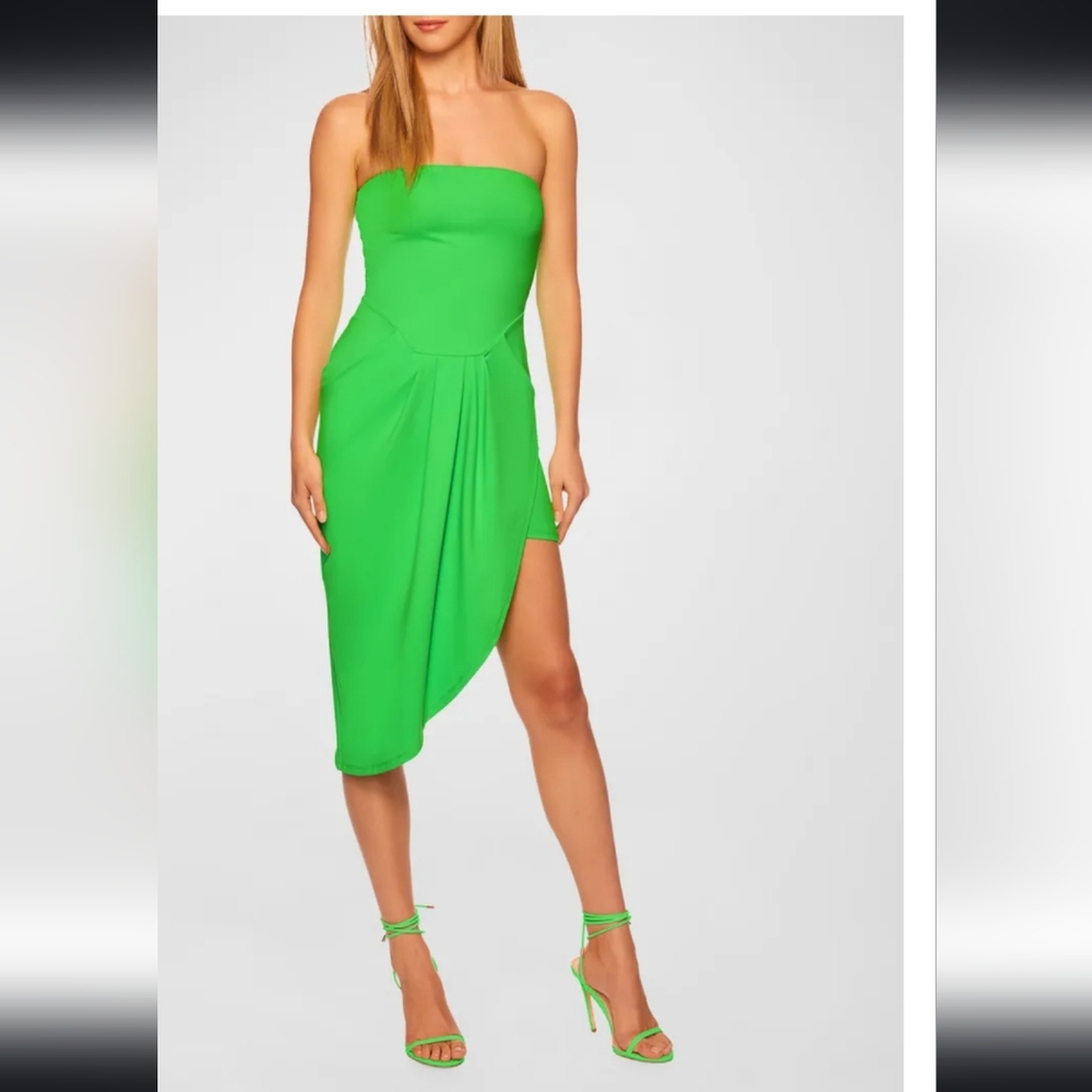 Susana Monaco REVOLVE Strapless Asymmetric Mini Tube Dress Green Small